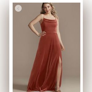 Rust colored velvet maxidress